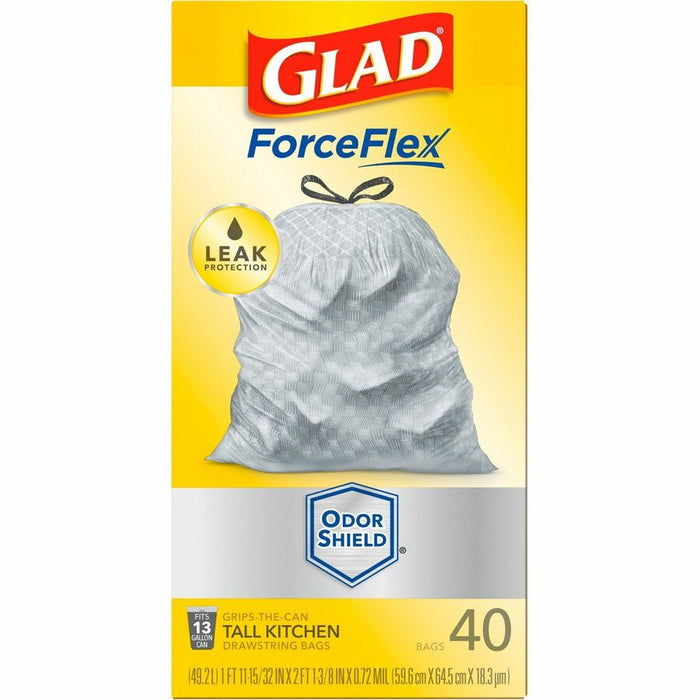 Glad ForceFlex Tall Kitchen Drawstring Trash Bags - OdorShield