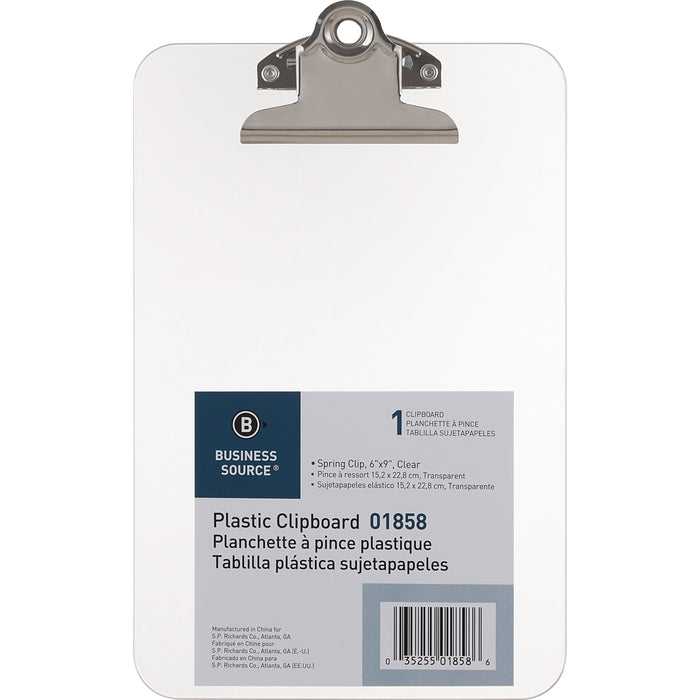 Business Source Plastic Clipboard