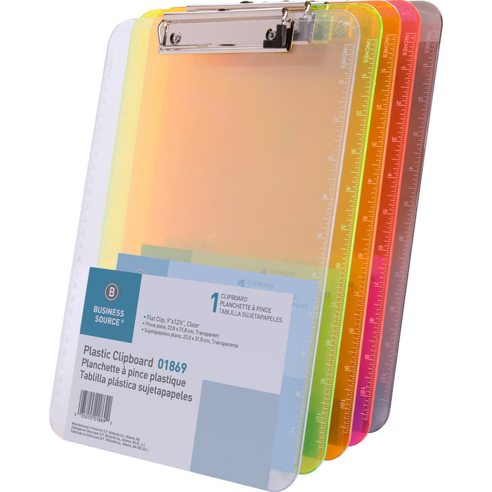 Business Source Transparent Plastic Clipboard