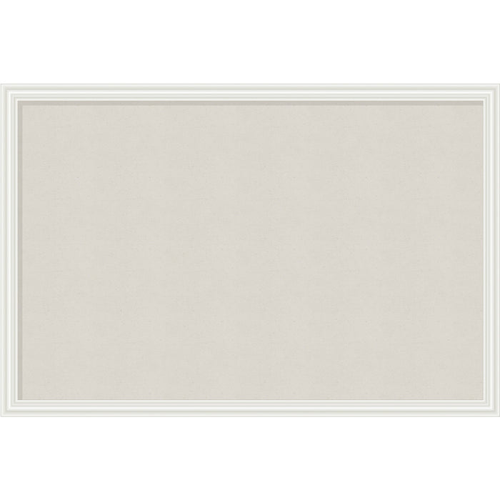U Brands Cork Linen Bulletin Board, 30 x 20 Inches, White Wood Frame (2074U00-01)
