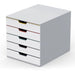DURABLE VARICOLOR MIX 5 Drawer Desktop Storage Box, White/Multicolor