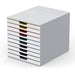 DURABLE VARICOLOR MIX 10 Drawer Desktop Storage Box, White/Multicolor