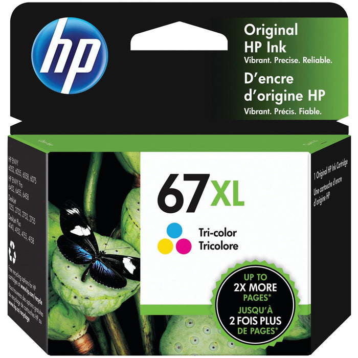 HP 67XL Original High Yield Inkjet Ink Cartridge - Tri-color - 1 Each