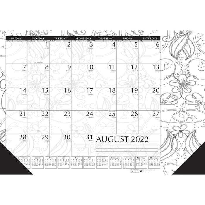 House of Doolittle Academic Doodle Monthly Desk Pad Calendar