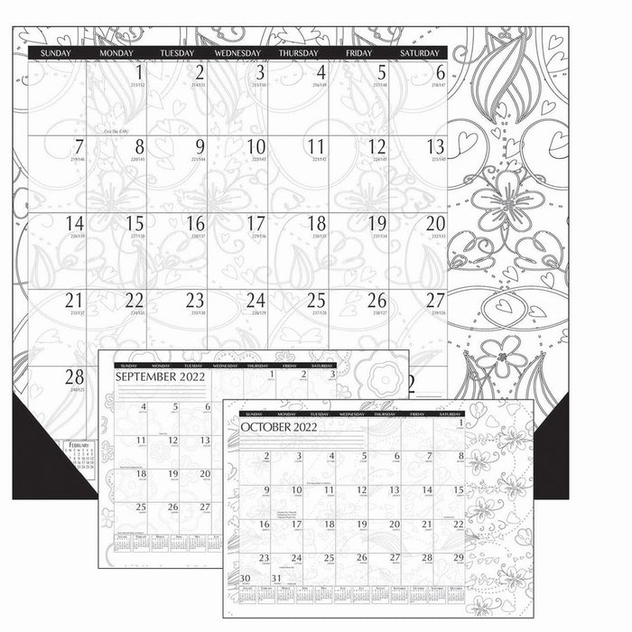 House of Doolittle Academic Doodle Monthly Desk Pad Calendar