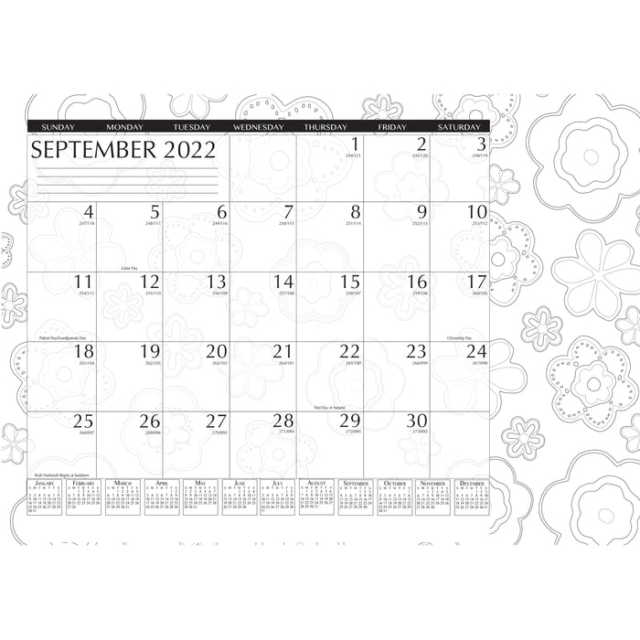 House of Doolittle Academic Doodle Monthly Desk Pad Calendar