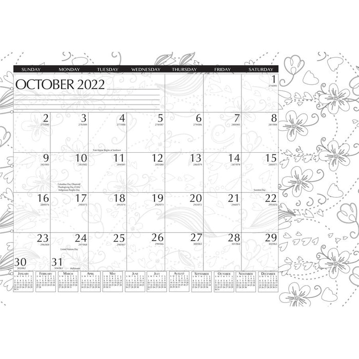House of Doolittle Academic Doodle Monthly Desk Pad Calendar