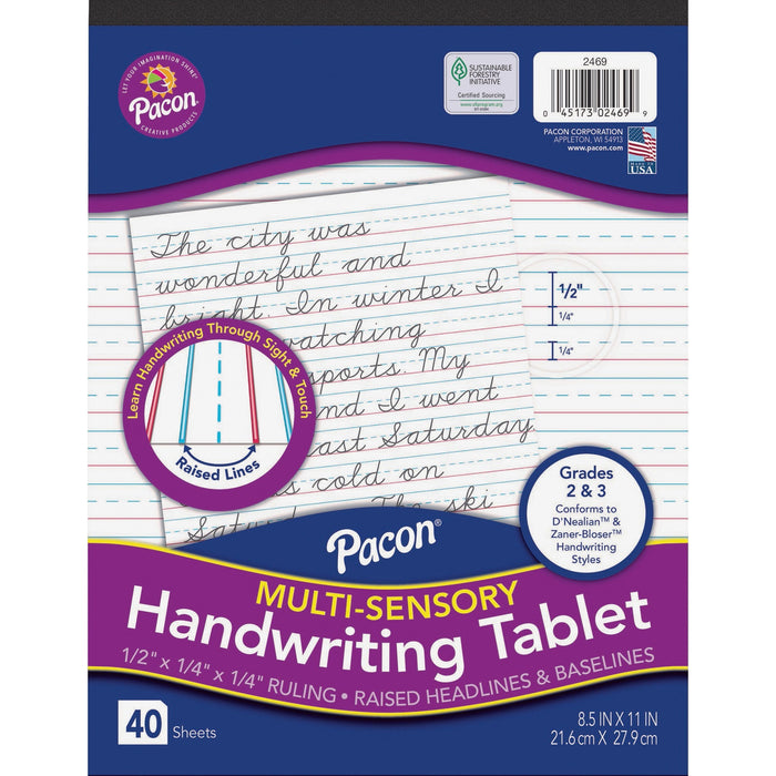 Pacon Multi-Sensory Ruled Handwriting Tablet