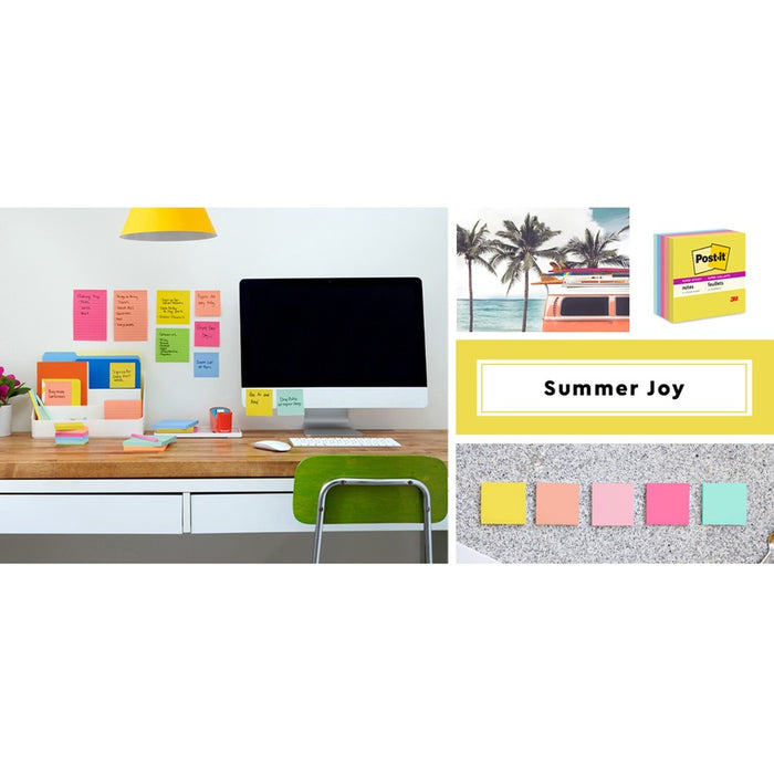 Post-it® Super Sticky Note Pads - Summer Joy Color Collection