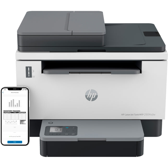 HP LaserJet 2604sdw Wireless Laser Multifunction Printer - Monochrome - White