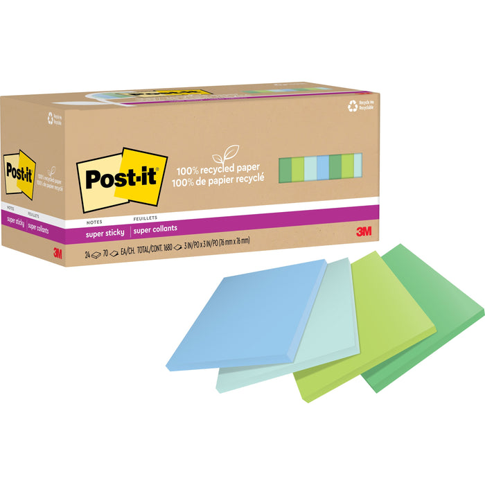 Post-it® Recycled Super Sticky Notes