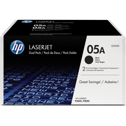 HP 05A Original Laser Toner Cartridge - Black - 2 / Carton