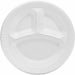 Dart 10.25 in XPS Laminated Foam 3-Compartment Plate - White