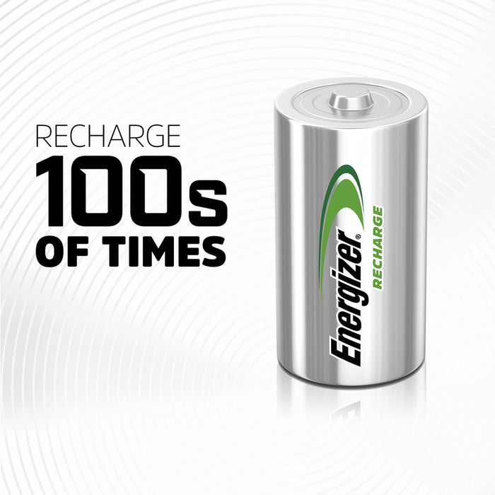 Energizer Recharge Universal Rechargeable C Batteries, 2 Pack