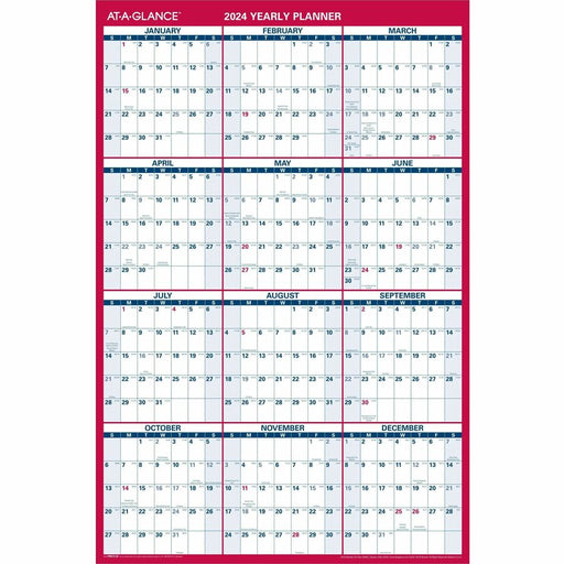 At-A-Glance Reversible Paper Yearly Wall Planner
