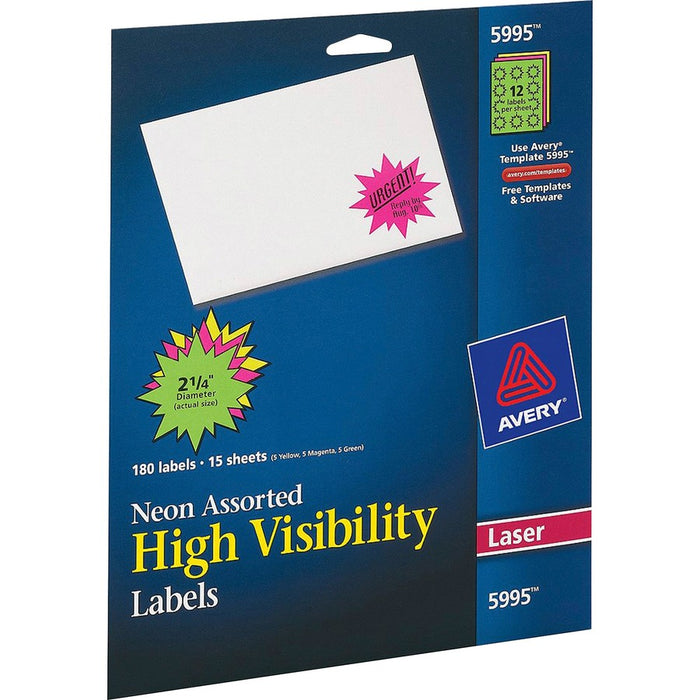 Avery® Neon Burst Labels