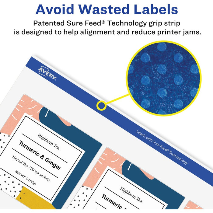 Avery® White Shipping Labels, Sure Feed(R), 3-1/3" x 4" , 120 Labels (8254)