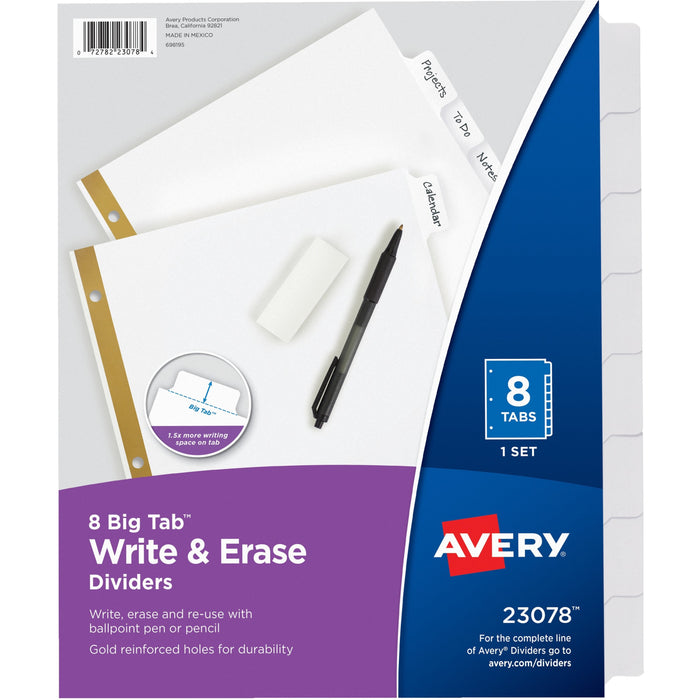 Avery® Big Tab Eraseable Write-On Dividers