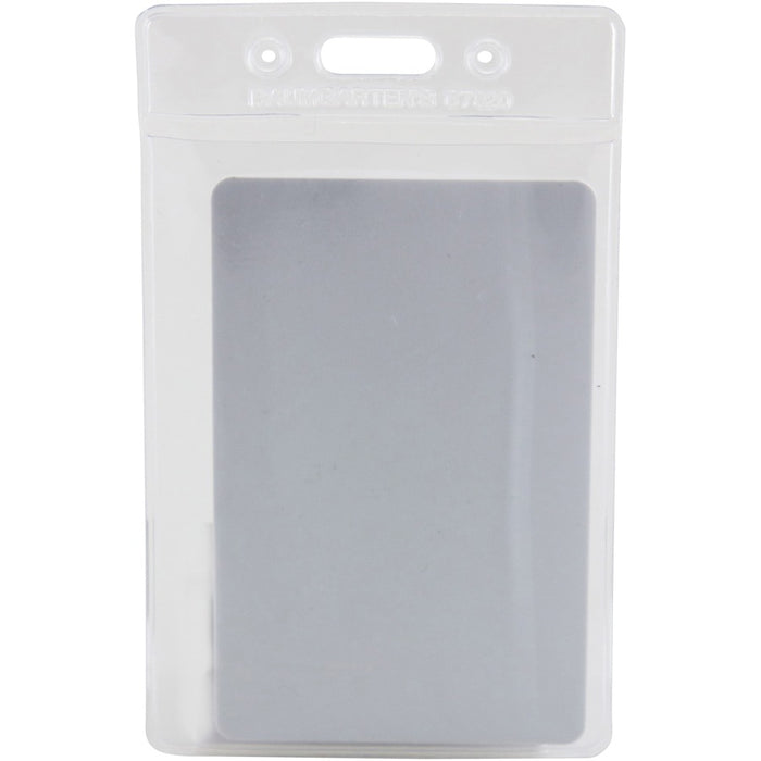 SICURIX ID Badge Holder - Vertical - 12 / PK - 2.4 x 3.4 x - Vinyl - 12 / Pack - Clear