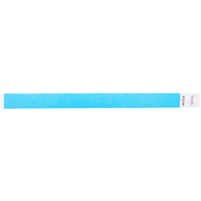 SICURIX Standard Dupont Tyvek Security Wristband - 100 / PK - 100 / Pack - 0.8 Height x 10 Width Length - Blue - Tyvek