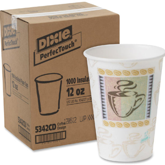 Dixie PerfecTouch Insulated Paper Hot Coffee Cups by GP Pro