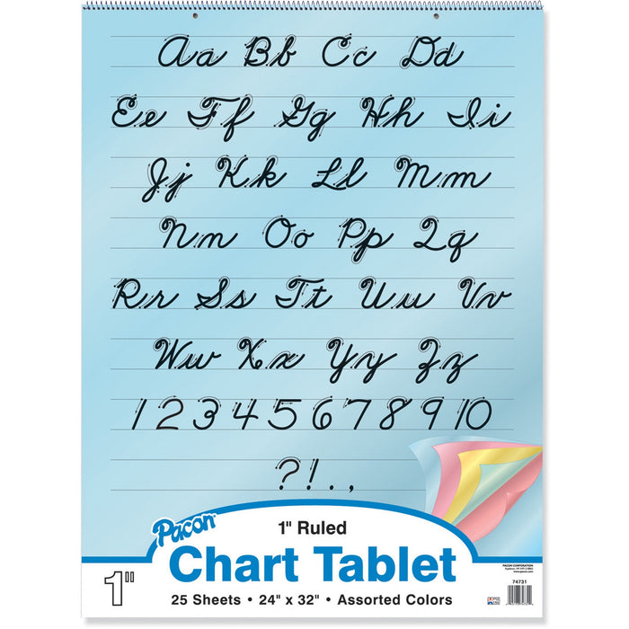 Pacon Cursive Cover Colored Paper Chart Tablet