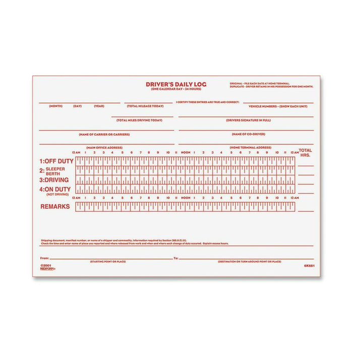 Rediform Driver's Daily Log Book