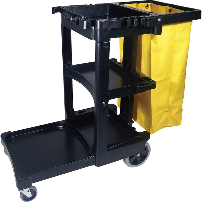 Rubbermaid Commercial Janitor Cart With Zipper Yellow Vinyl Bag