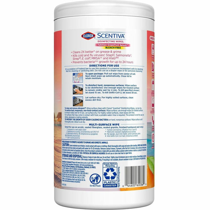 Clorox Scentiva Wipes, Bleach Free Cleaning Wipes