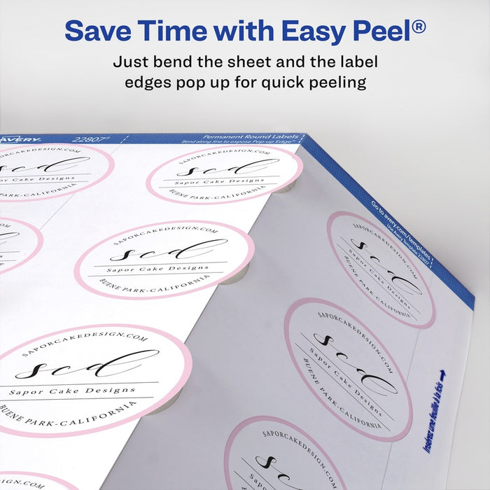 Avery® Print-to-the-Edge Glossy Round Labels