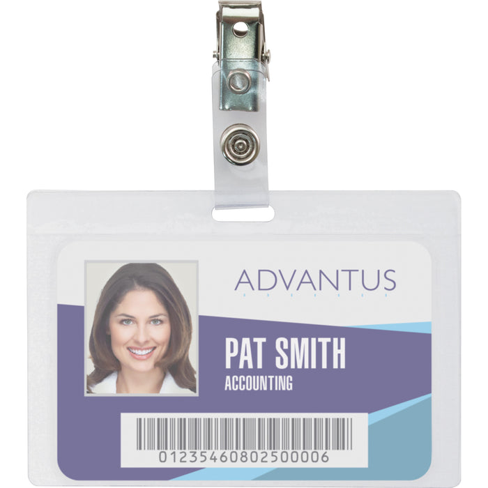 Advantus Strap Clip Self-laminating Badge Holders