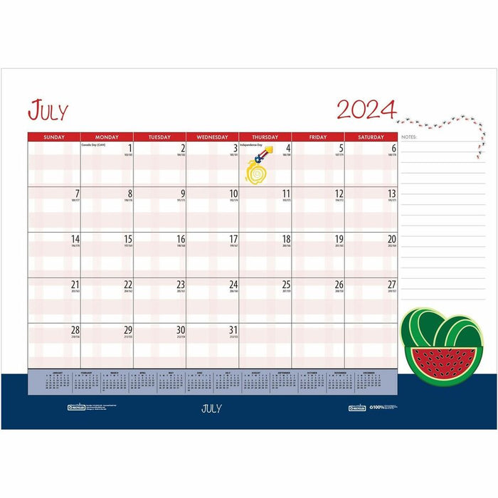 House of Doolittle Monthly Deskpad Calendar Seasonal Holiday Depictions 22 x 17 Inches