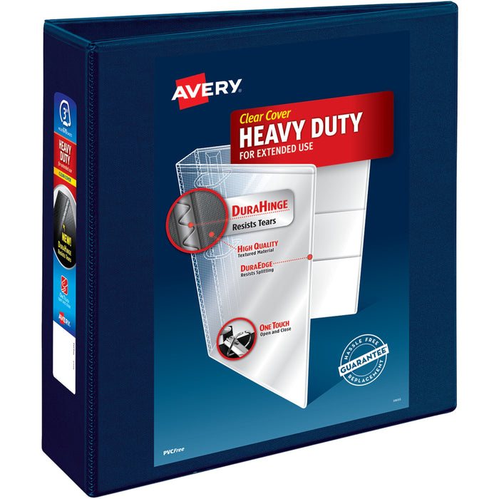 Avery® Heavy-Duty View Navy Blue 3" Binder (79803)