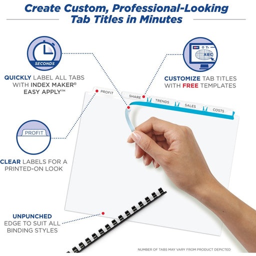 Avery® Print & Apply Label Unpunched Dividers - Index Maker Easy Apply Label Strip