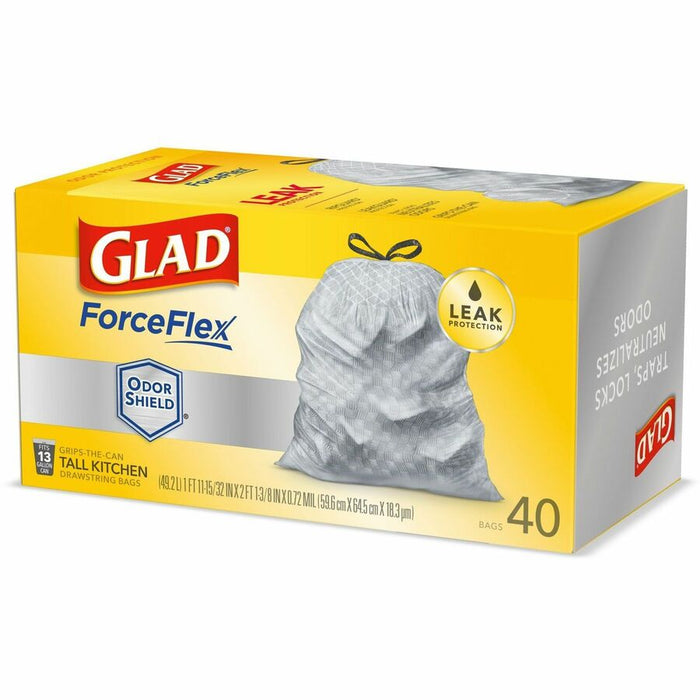 Glad ForceFlex Tall Kitchen Drawstring Trash Bags - OdorShield