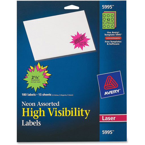 Avery® Neon Burst Labels