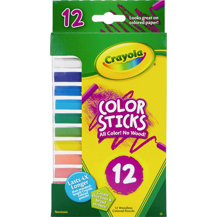 Crayola 12 Color Sticks Woodless Colored Pencils