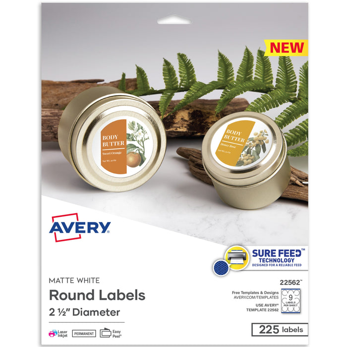 Avery® Matte White Sure Feed Labels