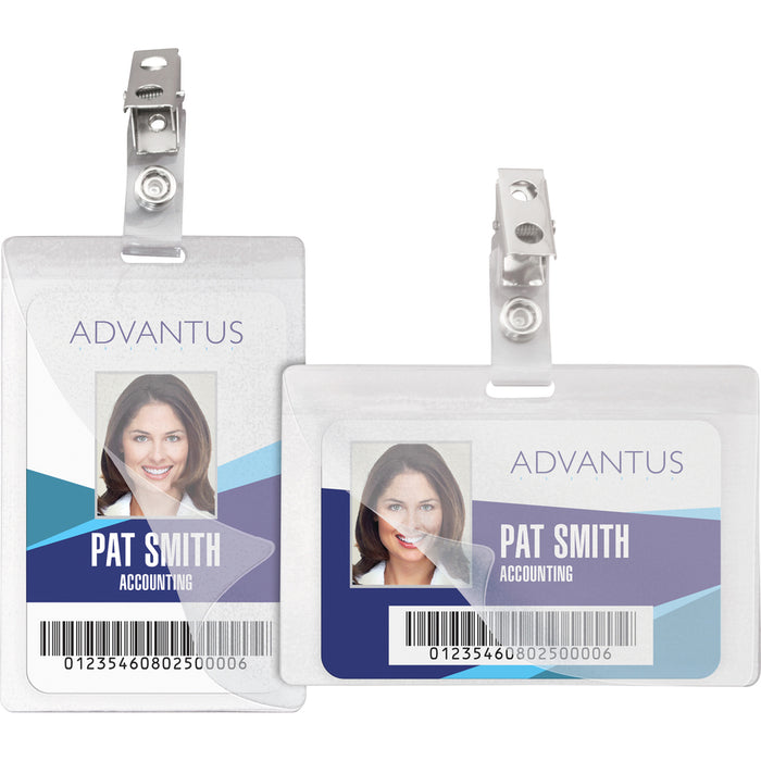 Advantus Strap Clip Self-laminating Badge Holders